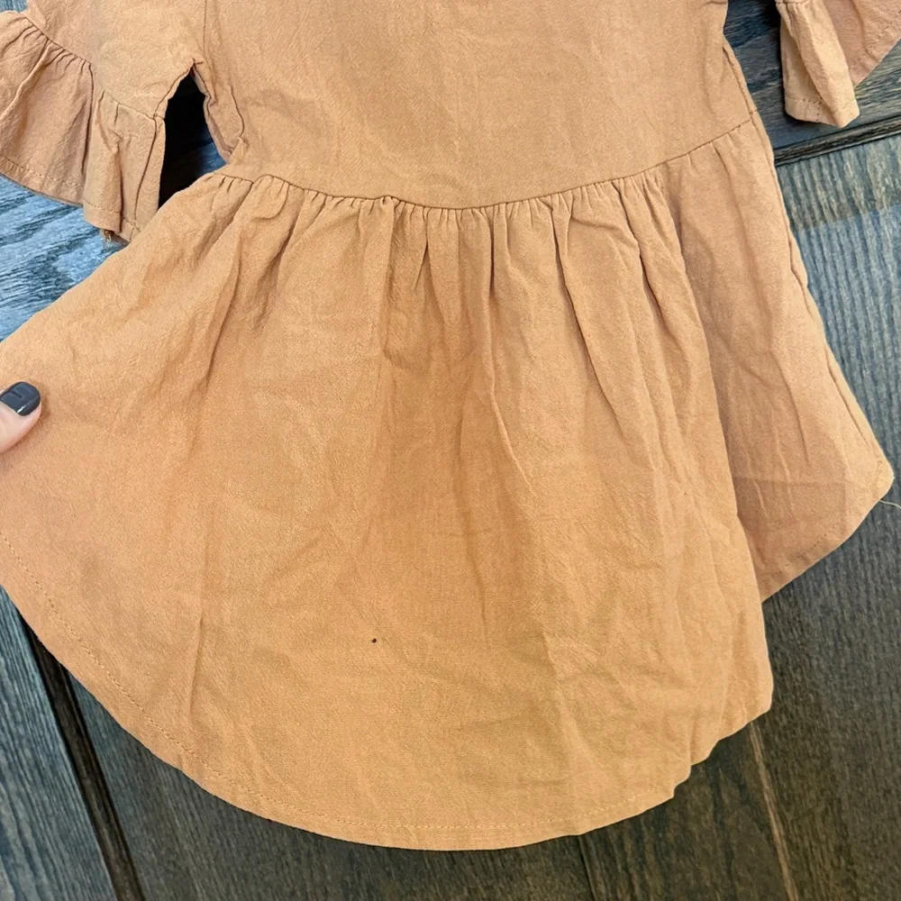 NWT Reverie Threads Dark Orange Ruffle Sleeve Tunic Top Size 100 (US size 4) - Picture 7 of 8